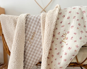 Soft cotton gauze baby blanket, perfect as a baby shower gift