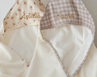 Capa de baño para bebé de gasa de algodón y rizo de bambú, toalla de baño para recién nacidos