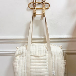 Ecru cotton gauze diaper bag image 5