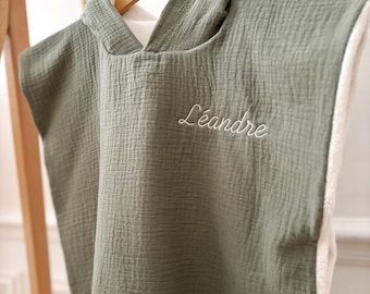 Personalisierter Baby-Badeponcho, Umhang mit Kapuze, Badetuch, Geburtsgeschenk, Strandponcho