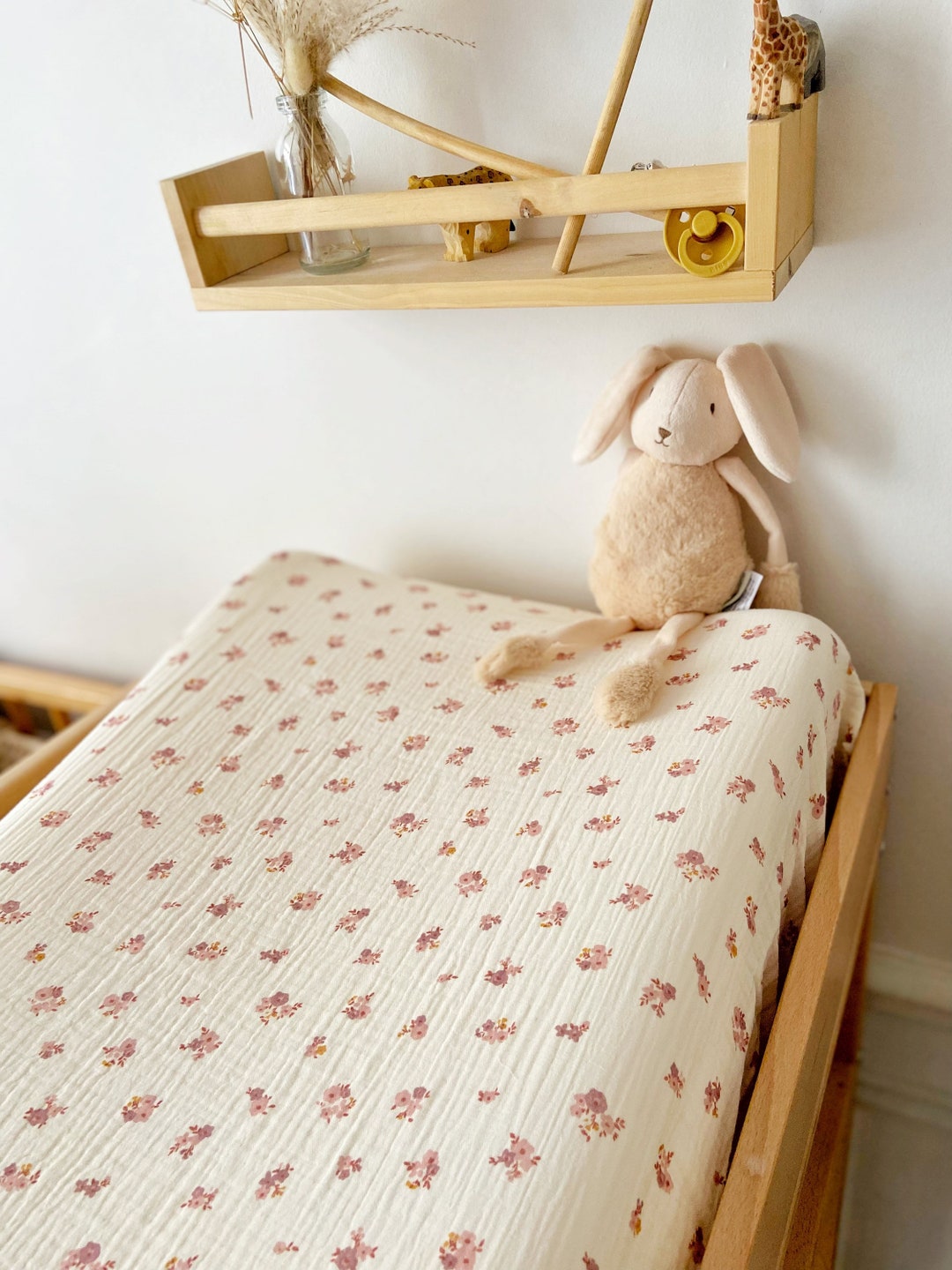 Housse De Matelas à Langer 50x75 Cm - Gaze De Coton Vieux Rose - DOMIVA