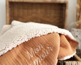 Soft cotton gauze baby blanket, baby shower gift