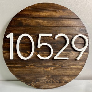 16” - 18&quot; Custom Wood Round~ Farmhouse Address Sign~ House Number Sign~ Home Address Plaque~