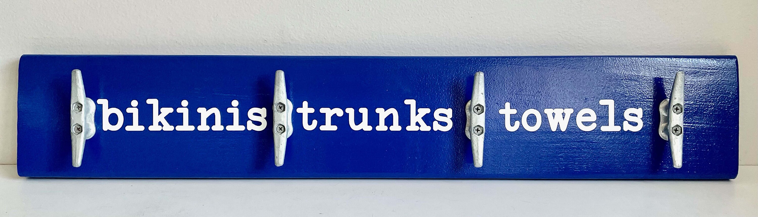 Beach Towel Rack: Coastal Outdoor Shower Sign With Cleat Hooks - Etsy