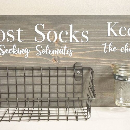Laundry Room Sign Combo Moms Tip Jar AND Lost Socks - Etsy