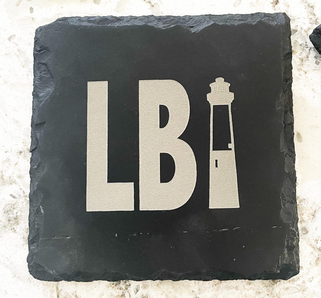 Long Beach Island Laser-etched 4” Slate Coasters ~ Iconic 'LBI ...
