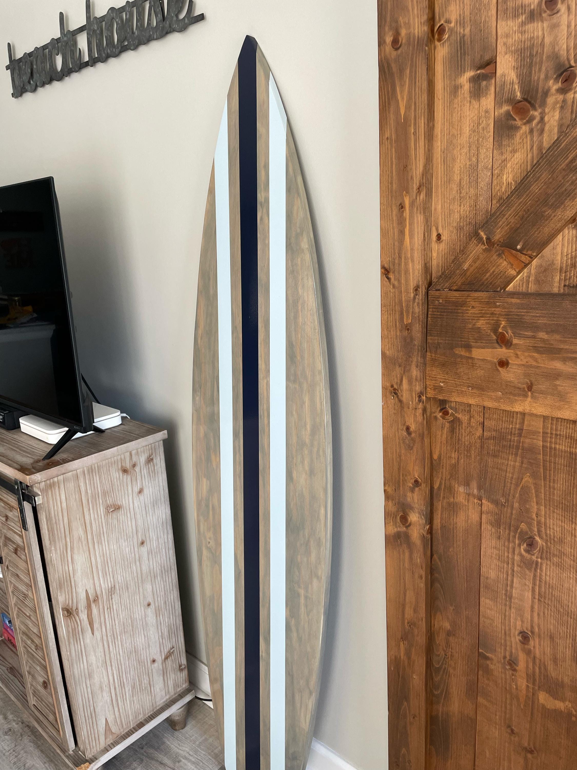Customizable Wooden Surfboard Wall Art: Coastal Beach House Decor - Etsy