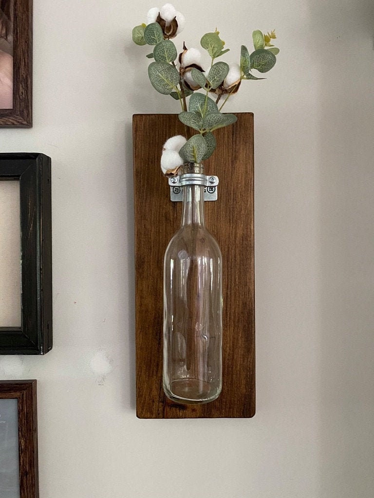 Wine Bottle Wall Vase Etsy