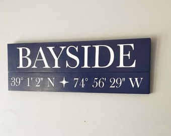 Coordinates Wood Sign ~ CUSTOM Latitude Longitude Signs ~ City Town State Signs ~ Indoor/Outdoor Wood Farmhouse Sign ~ Gift for New Home