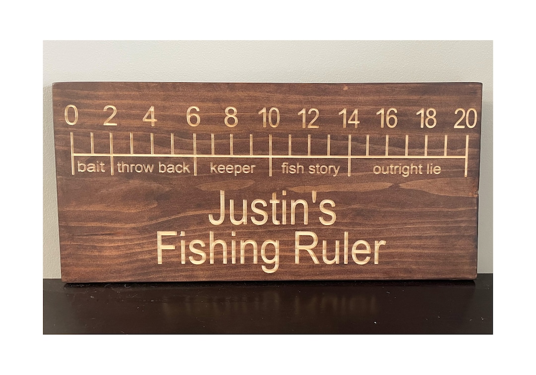 Personalized Fisherman's/angler's Ruler ~ Wood Sign ~ Carved - Etsy