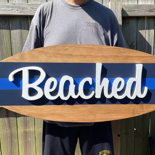 Personalized Surfboard Beach House Name Sign ~ Large Shore House Name Sign ~ Coastal Home Name Sign ~ Outdoor House Sign ~ Customizable