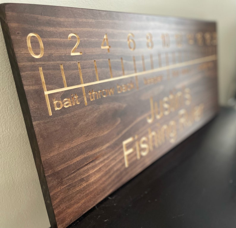 Personalized Fisherman's/angler's Ruler ~ Wood Sign ~ Carved - Etsy
