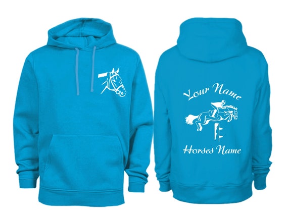 Personalised Adult Show Jumping Horse Hoodie H013 Personalised Adult Show Jumping Horse Hoodie H013