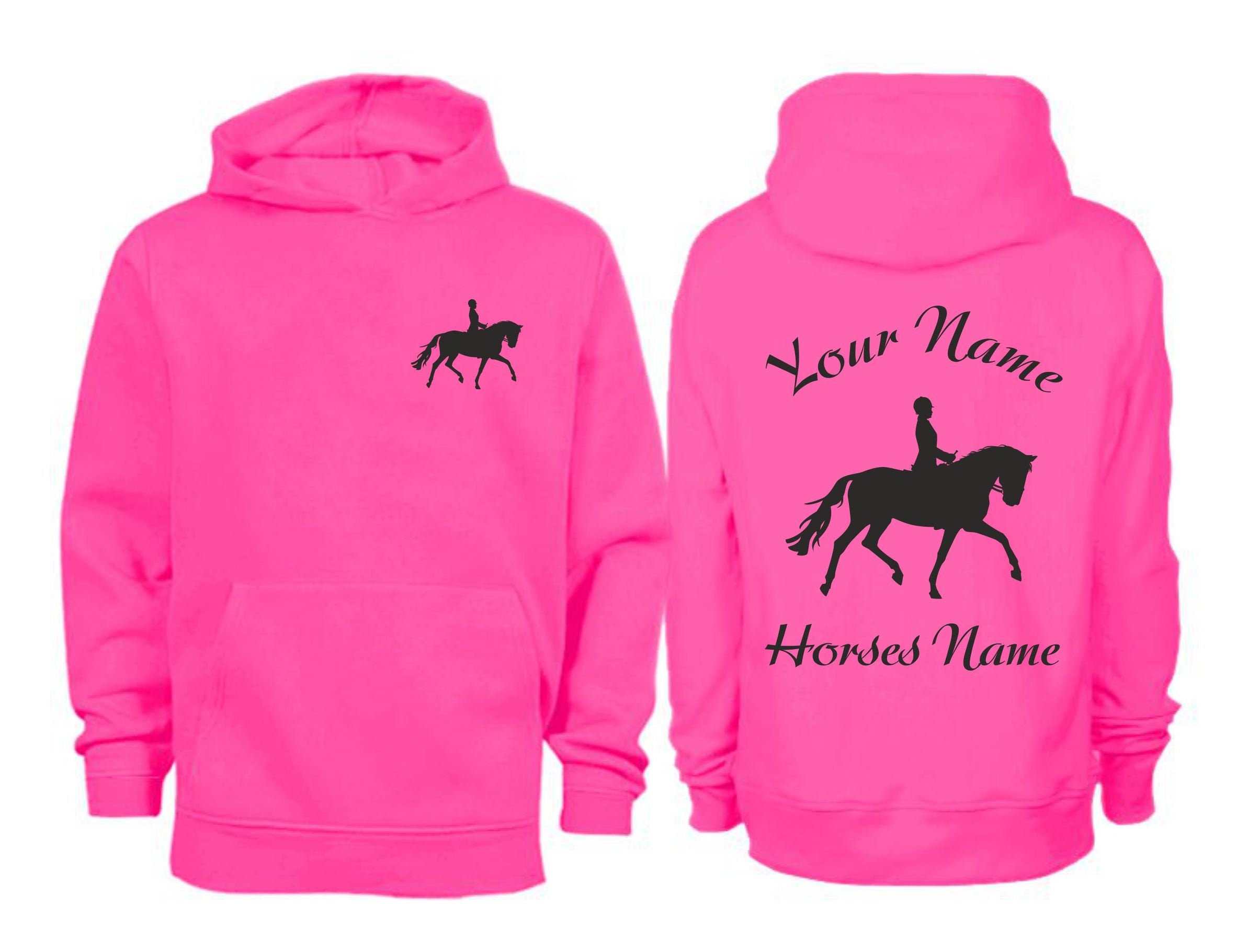 Personalised Dressage Neon Horse Hoodie N15