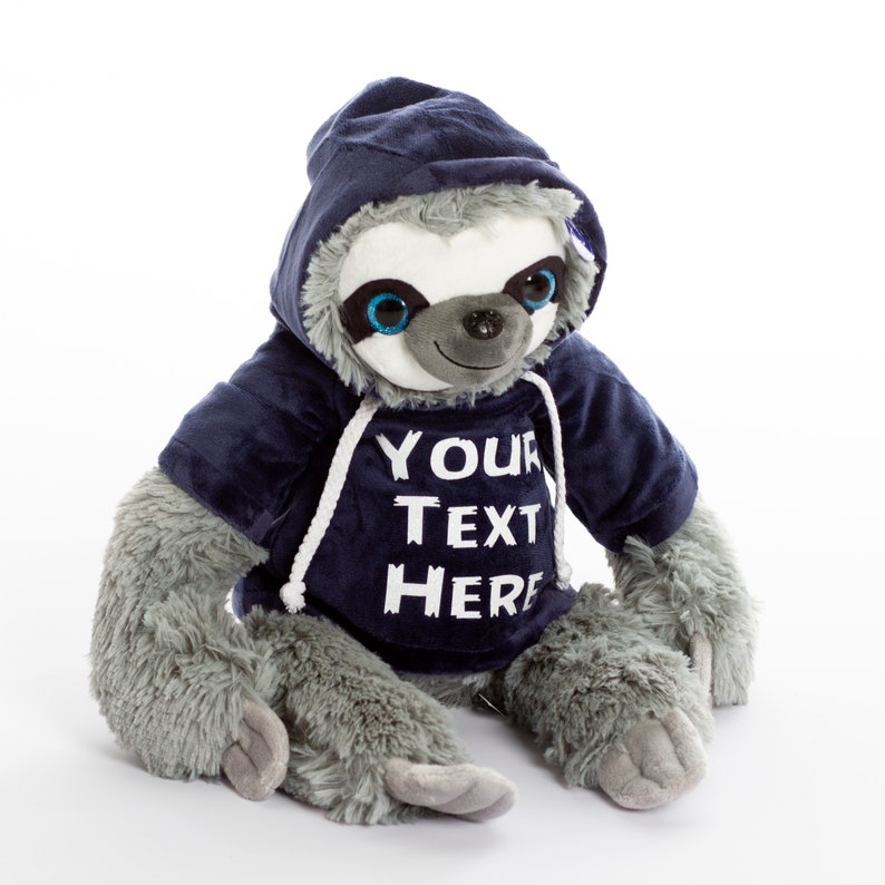 Personalised Sloth Soft Toy Navy