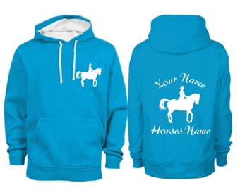 Personalised Contrast Smart Dressage Horse Hoodie H017
