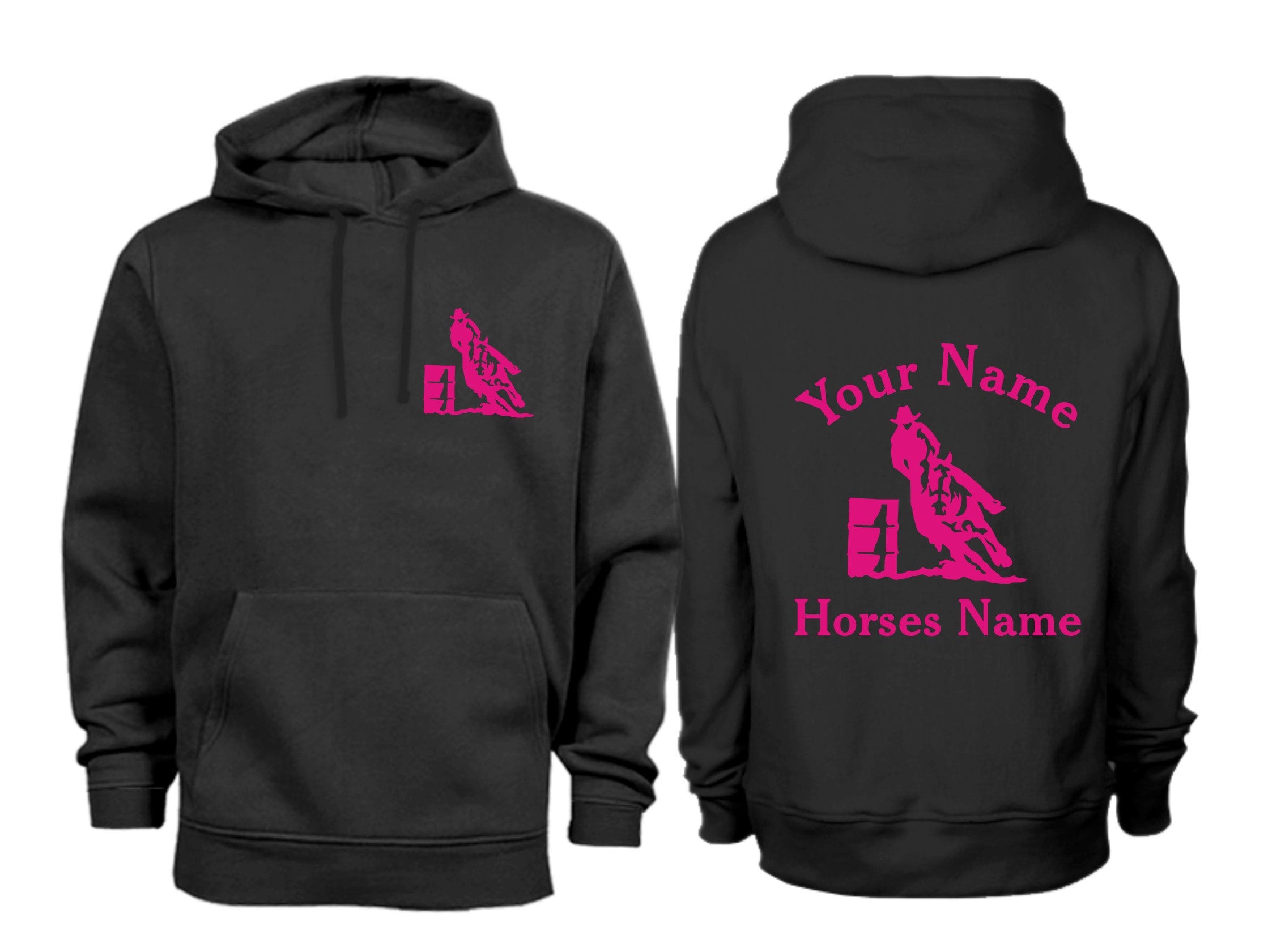 Personalised Barrel Racing Horse Hoodie H020