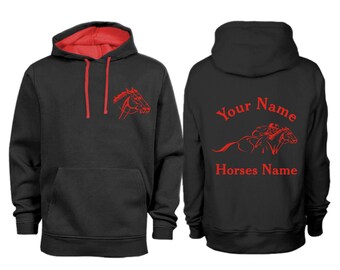 Personalised Contrast Horse Racing Hoodie H14