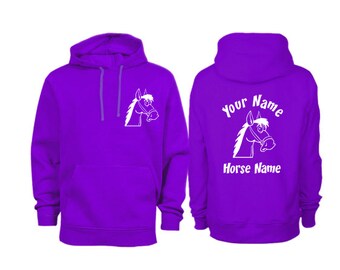 Personalised  Cartoon Head Horse Hoodie H7