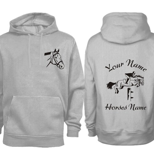 Mixed-Media Horse Graphic Hoodie