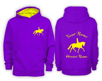 Personalised Contrast Dressage Horse Hoodie H15