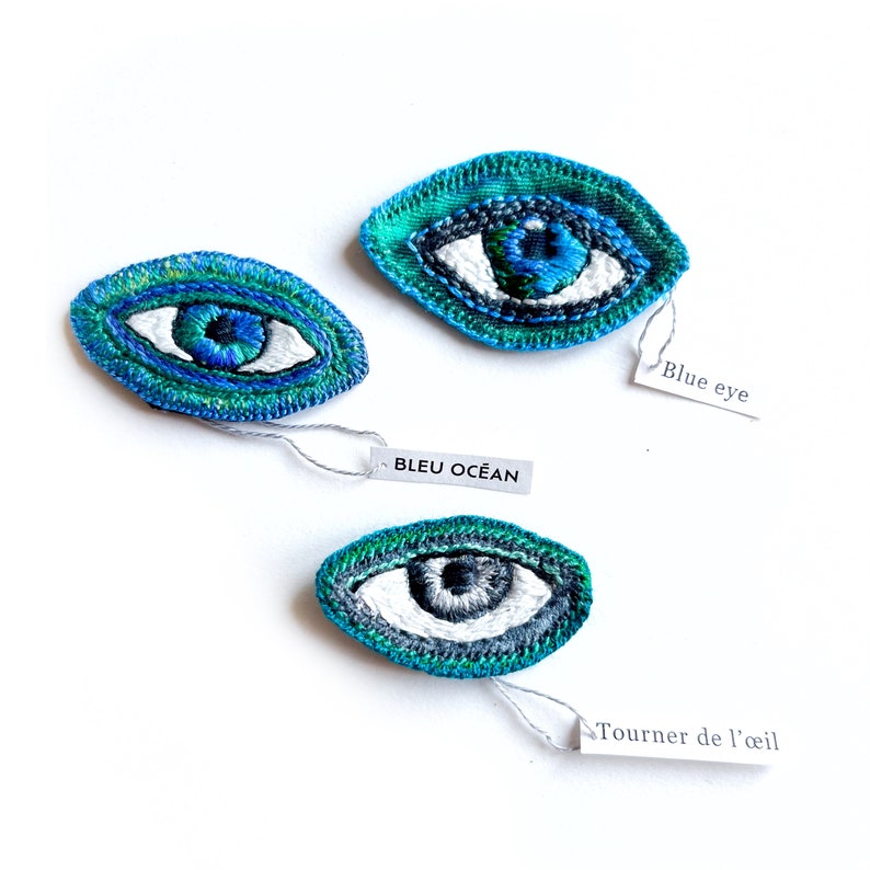 Embroidered eyes, ex-voto eye, embroidered eyes and beads image 5
