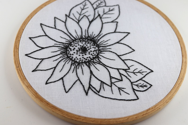 PDF hand embroidery pattern Sunflower floral wreath Etsy