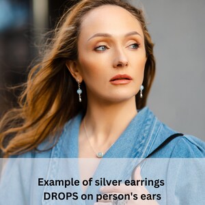 Amethyst sterling silver earrings, Purple gem silver earrings with drops, Handmade cool earrings, Delicate women hanging earrings image 9