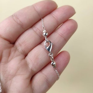 Black tourmaline sterling silver necklace, Sherl stone fidget necklace for women, Handmade gem empath protection necklace image 5