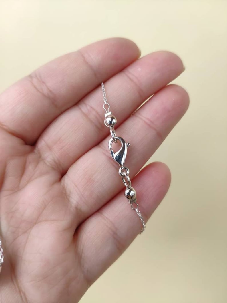 Black tourmaline sterling silver necklace, Sherl stone fidget necklace for women, Handmade gem empath protection necklace image 5