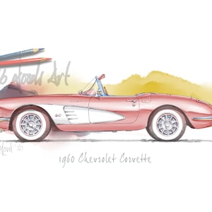 1960 Chevrolet Corvette convertible print