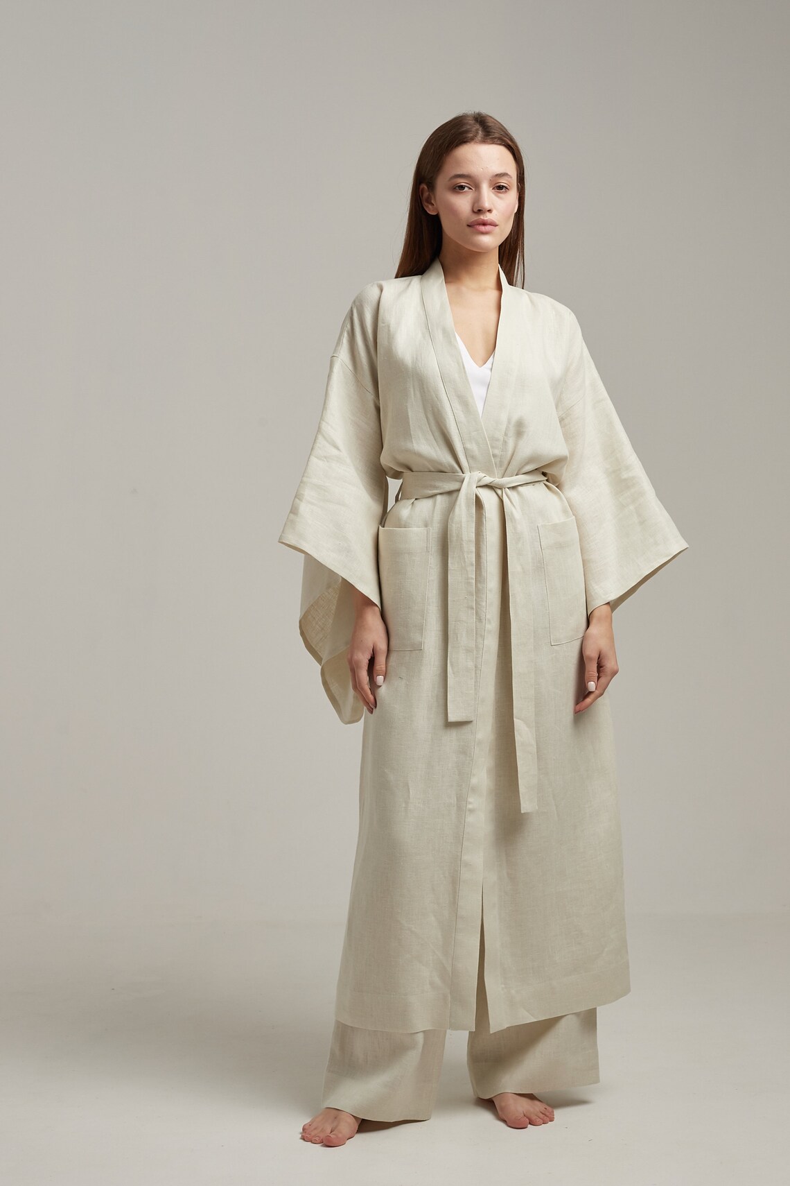 Oversized kimono Japan kimono tunic Womens linen robe Women Etsy