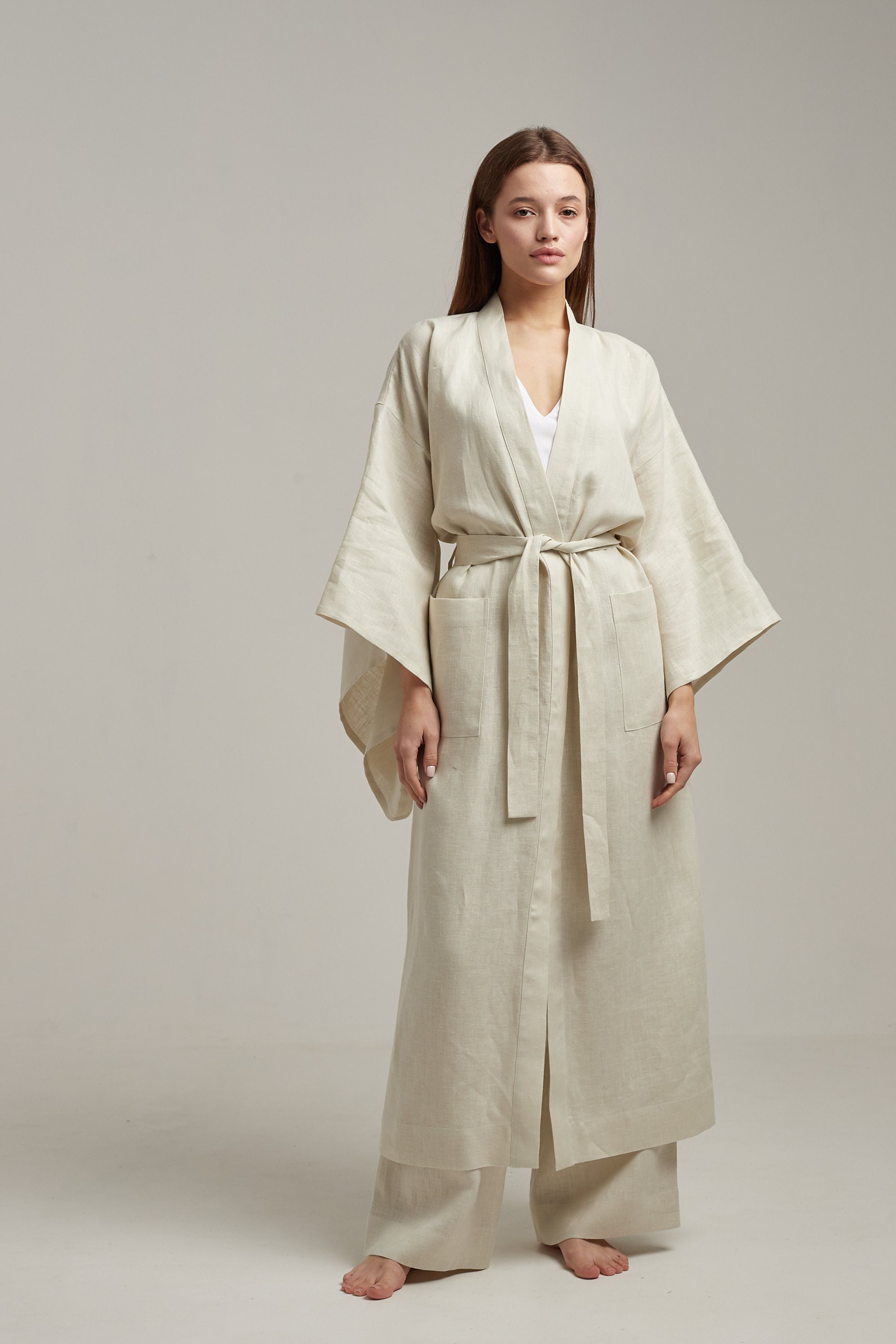 Oversized kimono Japan kimono tunic Womens linen robe Women Etsy