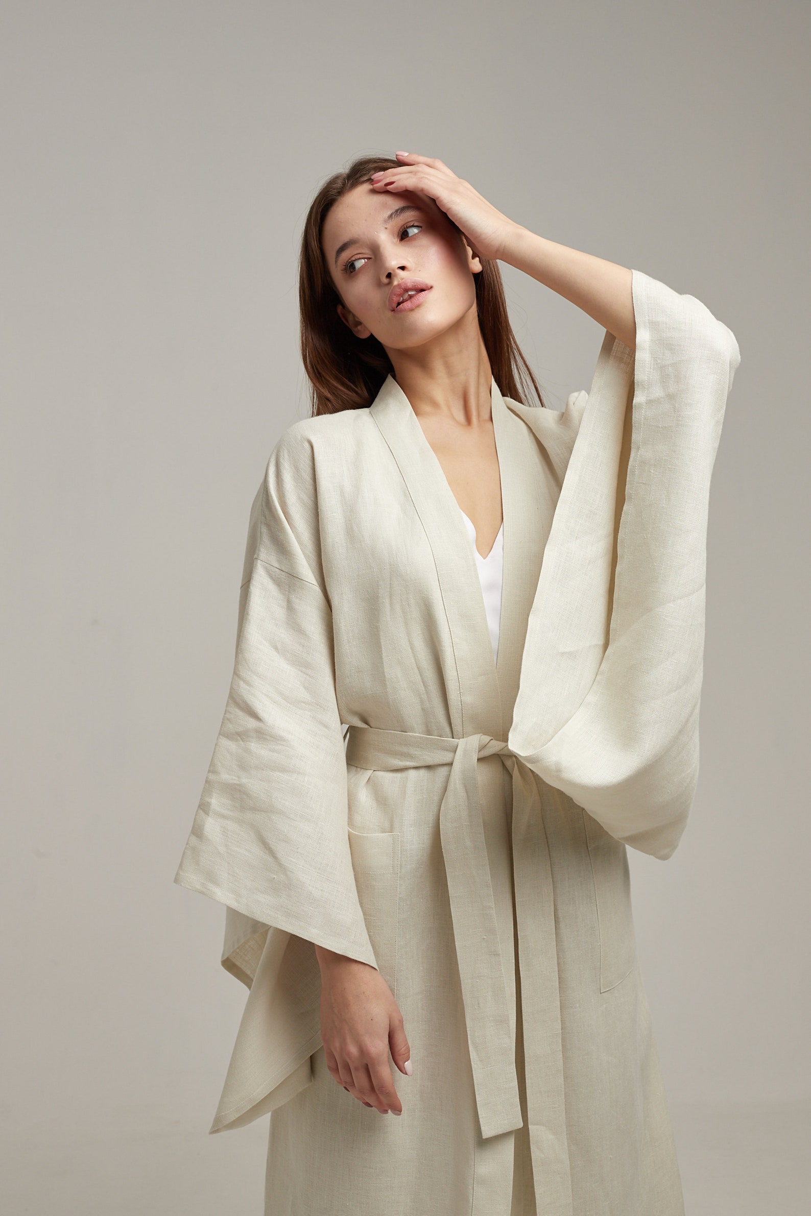 Oversized kimono Japan kimono tunic Womens linen robe Women Etsy