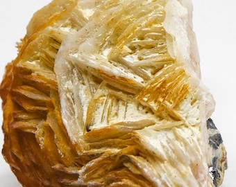 Orange Golden Barite Baryte Blades w/ Silver Galena Cluster Natural 65mm 90g Gemstone Crystal Mineral Collectible Décor Specimen Rough Geode