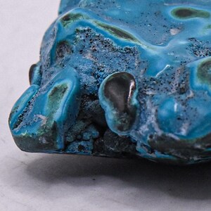 Blue Chrysocolla w/ Globular Green Malachite Specimen Polished Small 40mm 200ct Collectible Natural Décor Gemstone Crystal Cluster Mineral