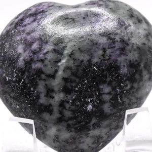 Deep Purple w/ Green Kammererite Clinochlore Carved Heart Polished 48mm 355ct Natural Gemstone Crystal Mineral Collectible Décor Specimen