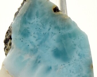 Larimar Slice Flat Stone Rocks mineral Pendant gemstone Natural Larimar Crystal Slice Polished Larimar Slice slab Necklace Jewelry
