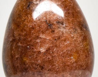 Sparkling Quartz Carved Egg Polished 50mm 90g Natural Reddish Golden Orange Gemstone Crystal Mineral Collectible Décor Specimen