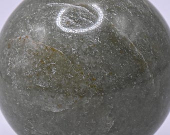 Yellowish Green Aventurine or "Indian Jade" Carved Sphere Polished 47mm Collectible Natural Sparkling Gemstone Crystal Mineral Décor Ball