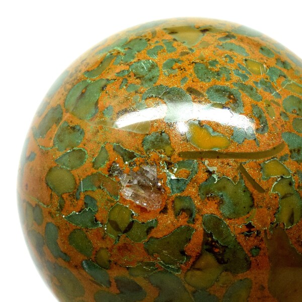Lovely Ajooba Jasper w/ Quartz Inclusion Sphere Polished 44mm 125g Natural Conglomerate Ajoobalite Gemstone Fossil Crystal Mineral Ball
