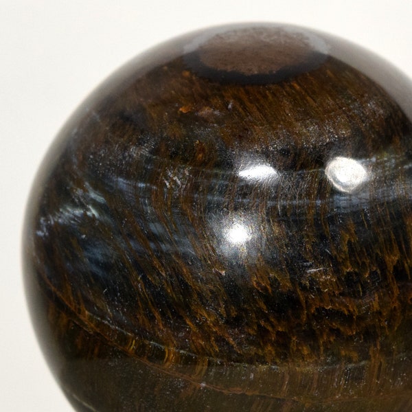 Stunning Golden Blue Tiger's / Hawk's Eye Sphere Polished 42mm 105g Natural Chatoyant Sparkling Gemstone Crystal Mineral Collectible Ball