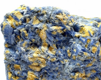 Rich Deep Blue W/ Yellow Kyanite Blades Formation Natural 110mm