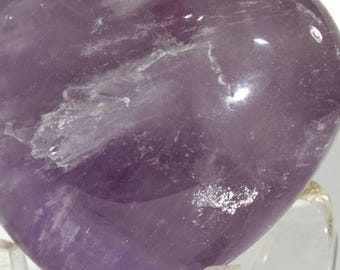 Amethyst Carved Heart Polished 58mm 90g Natural Sparkling Translucent Collectible Gemstone Quartz Crystal Mineral Décor Specimen