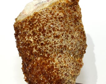 Orange Citrine Quartz Druzy Cluster on Wood Base Base 1.9LBs! Sparkling Collectible Gemstone Crystal Mineral Décor Geode Specimen