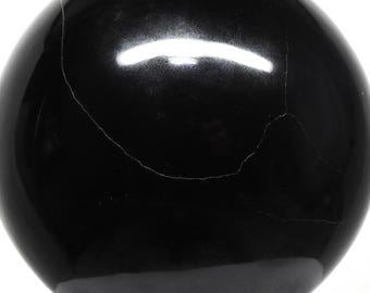Black Chalcedony Agate Carved Sphere Polished Large 105mm 3.6LBs! Collectible Natural Gemstone Crystal Mineral Décor Ball