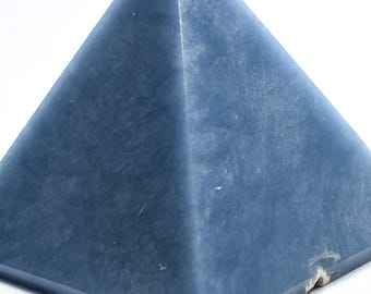 Blue Angelite Anhydrite Carved into Pyramid Polished 60x57mm 225g Collectible Natural Gemstone Crystal Mineral Décor Specimen