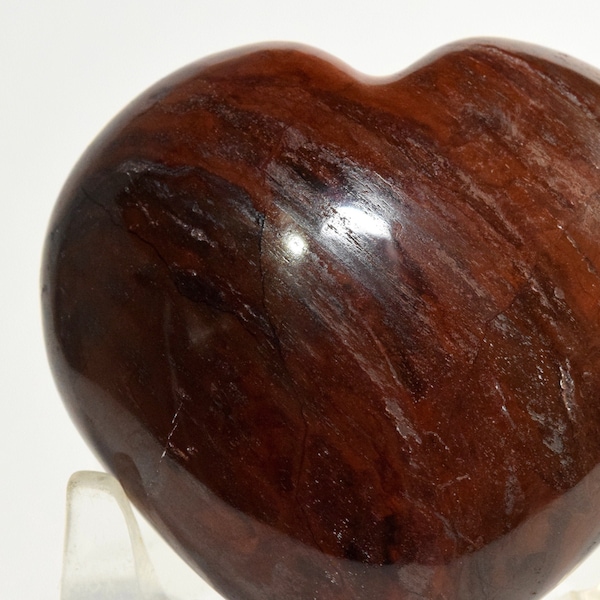 Deep Red Black Petrified Wood Fossil Heart Polished 58mm 120g Natural Fossilized Agate Gemstone Crystal Mineral Collectible Decor Specimen