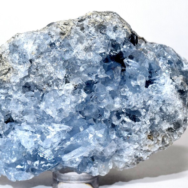 Sky Blue Celestite Geode Cluster Natural 300g 85mm Sparkling Collectible Celestine Gemstone Crystal Mineral Decor Rough Specimen