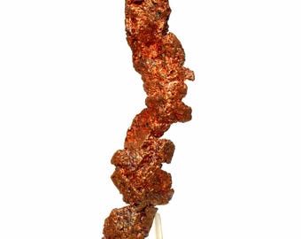 Iridescent Red Golden Orange Copper Nugget Cluster Natural 105mm 225ct Sparkling Collectible Gemstone Crystal Mineral Décor Metal Specimen